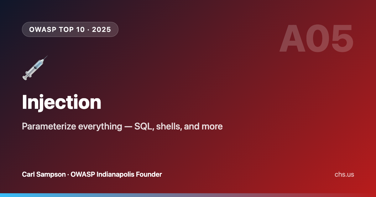 OWASP A05: Injection Prevention Guide 2025 | chs.us